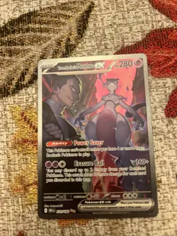 Pokemon TCG Destined Rivals Team Rockets Mewtwo EX Card 231/182 Ultra Rare - Image 3