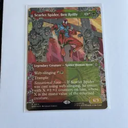 Scarlet Spider, Ben Reilly Borderless Rare NM HOLO FOIL 0214 MTG Spider-Man - Image 1
