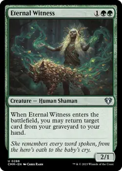 NM-Mint, English MTG Regular Eternal Witness Commander Masters Magic the Gatheri - Image 1