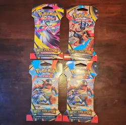 Pokemon TCG (4) Mega Evolutions Sleeved Booster Packs - New Sealed - Image 1