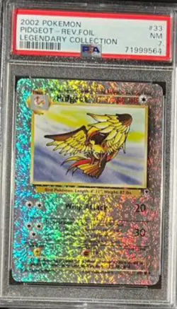 Pokemon Pidgeot 2002 Reverse Holo 33/110 Legendary Collection PSA 7 - Image 1
