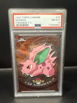 Pokemon 2000 Topps Chrome Pokemon HOLO #32 NIDORAN PSA - Image 1