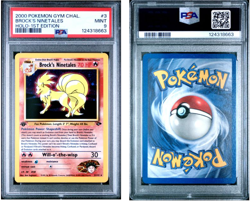PSA MINT 9 2000 POKEMON TCG GYM CHALLENGE HOLO-1ST EDITION #3 BROCK'S NINETALES - Image 1