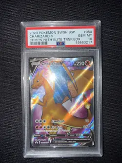 2020 Pokemon Champions Path Charizard V ETB Promo SWSH BSP #050 PSA 10 GEM MINT - Image 1