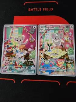 Pokemon Temporal Forces Lot of 2 Illustration Rares - Cinccino + Minccino - Image 1