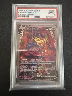 2023 POKEMON SWORD & SHIELD CROWN ZENITH #GG54 FULL ART/ZAMAZENTA V PSA 10 - Image 1