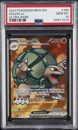 2023 POKEMON MEW EN-151 ULTRA RARE #189 GOLEM EX PSA 10 - Image 1