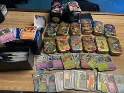 Pokemon Tins with Bulk EX and Holographic Cards Lot of 50+, 2 TINS PER ORDER - Image 1