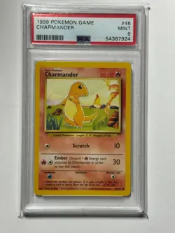 Pokemon Base Set Unlimited Charmander #46 PSA 9 Mint - Image 1