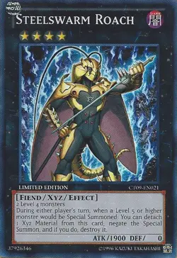 Yugioh! MP Steelswarm Roach - CT09-EN021 - Super Rare - Limited Edition Moderate - Image 1