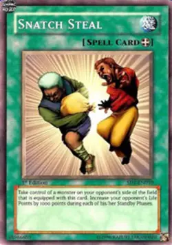 Yugioh! MP Snatch Steal - SD2-EN013 - Common - Unlimited Edition Moderately Play - Image 1
