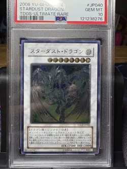 YuGiOh Stardust Dragon TDGSJP040 PSA10 Ghost Rare Synchro Japan - Image 1