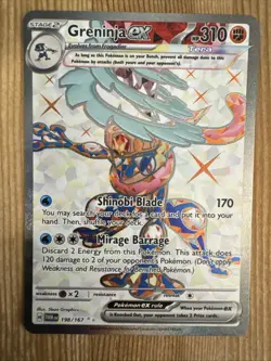 Greninja EX 198/167 Full Art Ultra Rare Twilight Masquerade Pokemon Card 2024 NM - Image 1
