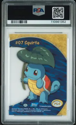 2000 TOPPS POKEMON TV ANIMATION CLEAR CARDS #PC4 SQUIRTLE PSA 10 - Image 2