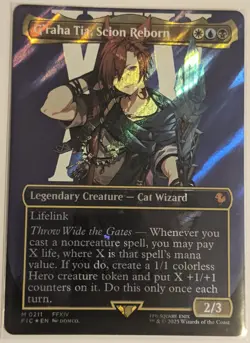 MTG English BORDERLESS Card NM SURGE FOIL G'RAHA TIA, SCION REBORN Final Fantasy - Image 1