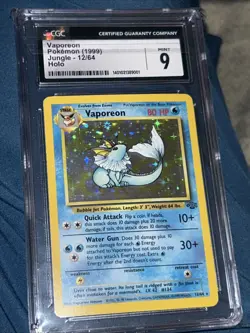 Pokemon Card CGC 9 1999 Pokemon Jungle Vaporeon 12/64 Holo 😍 - Image 3