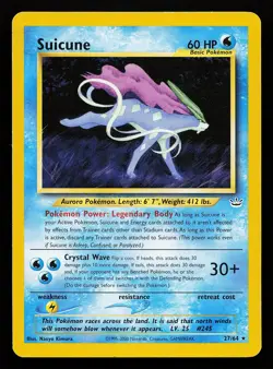 Suicune 27/64 Rare Neo Revelation Pokemon Card - Image 1