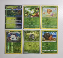 Pokemon TCG: 6 Card Lot - Grass Reverse Holo & Holo Collection Bundle - Image 1