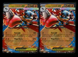 x2 Mega Lucario ex 077/132 Mega Evolution 2025 Rare Pokemon Card TCG - Image 1
