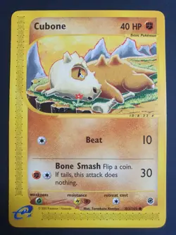 Cubone 103/165 - Expedition Base Set - Pokemon Card - Excellent Condition - Image 1