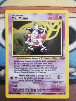 Pokemon TCG Jungle Mr. Mime Card 6/64 Unlimited Edition Holo Rare WOTC-LP - Image 1