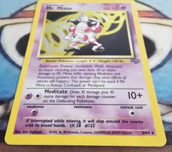 Pokemon TCG Jungle Mr. Mime Card 6/64 Unlimited Edition Holo Rare WOTC-LP - Image 2