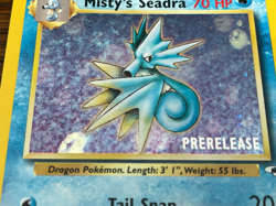 Misty's Seadra #009/132 Pokemon Card Holo Prerelease WOTC. Near mint or better. - Image 3