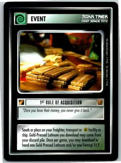 Star Trek Rules Of Acquisition CCG Common Card 1st Rule Of Acquisition - Image 1