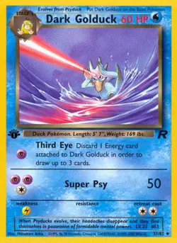 Dark Golduck 37/82 Uncommon Team Rocket 1st Edition Non Holo Pokemon Card - Image 1
