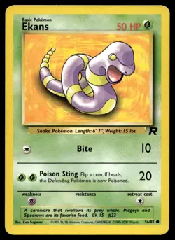 Ekans 56/82 Pokemon Card Team Rocket Common 50 HP Lightly Played F7 - Image 1