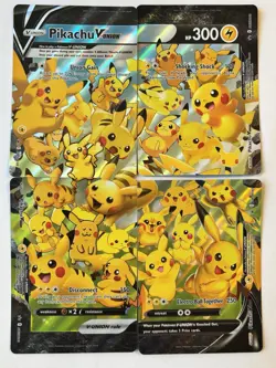Pikachu V-Union Set of 4 SWSH: Sword & Shield Promo Cards Holo - Image 1