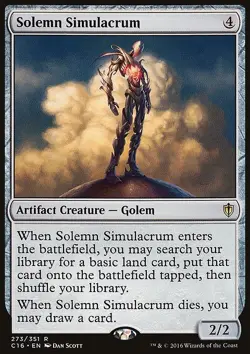 Magic the Gathering MTG Solemn Simulacrum (273) Commander 2016 LP - Image 1