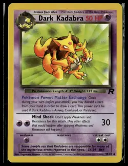 Pokemon Dark Kadabra Team Rocket #39/82 tcg - Image 1