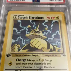 2000 POKEMON GYM HEROES HOLO 1ST EDITION #6 LT. SURGE'S ELECTABUZZ PSA 9 6/132 - Image 2