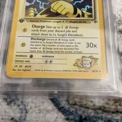 2000 POKEMON GYM HEROES HOLO 1ST EDITION #6 LT. SURGE'S ELECTABUZZ PSA 9 6/132 - Image 3