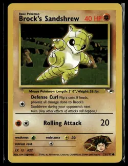 Pokemon Brock's Sandshrew (71) Gym Heroes #071/132 tcg - Image 1
