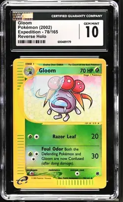 2002 POKEMON EXPEDITION GLOOM #78 REVERSE HOLO CGC 10 GEM MINT - Image 1