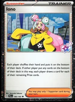 Pokemon Iono - (Stamped Cosmos Holo Promo) 185/193 Paldea Evolved English NM/M - Image 1