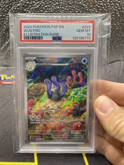 PSA 10 Pokemon TCG 2024 SV Paldean Fates #224/091 Wugtrio Illustration Rare Holo - Image 1