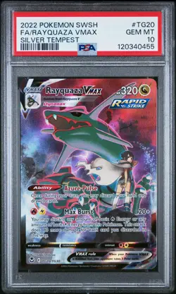 2022 POKEMON SWORD & SHIELD SILVER TEMPEST #TG20 FULL ART/RAYQUAZA VMAX PSA 10 - Image 1