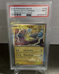 Team Rocket’s Zapdos Pokemon GameStop Exclusive Stamped 70/182 PSA 9 - Image 1