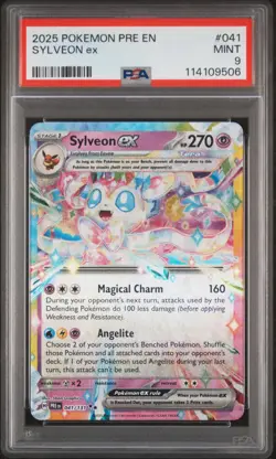 2025 POKEMON PRE EN-PRISMATIC EVOLUTIONS #041 SYLVEON EX PSA 9 - Image 1