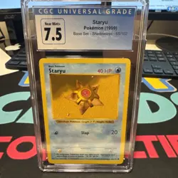 Pokemon Staryu Base Set Shadowless 65/102 1999 WOTC CGC 7.5 - Image 1
