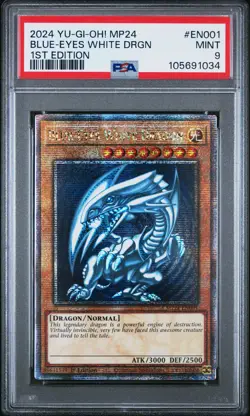 2024 YU-GI-OH! MP24-25TH ANV TIN: DUELING MIRRORS BLUE-EYES WHITE DRAGON PSA 9 - Image 1