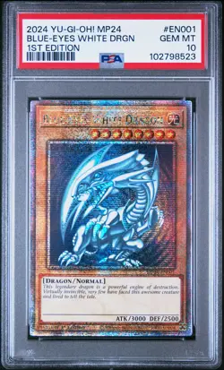 2024 YU-GI-OH! MP24-25TH ANV TIN: DUELING MIRRORS BLUE-EYES WHITE DRAGON PSA 10 - Image 1