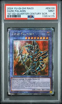 YU-GI-OH! RA03-QUARTER CENTURY BONANZA EN126 DARK PALADIN EDITION QCR PSA 9 - Image 1