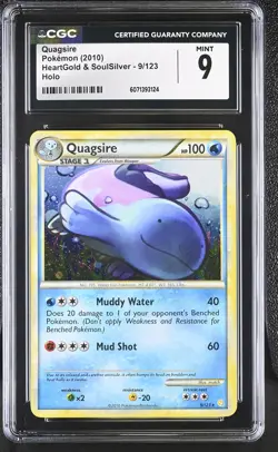 CGC 9 MINT Quagsire 2010 HeartGold & SoulSilver 9/123 Holo Pokemon Card - Image 1