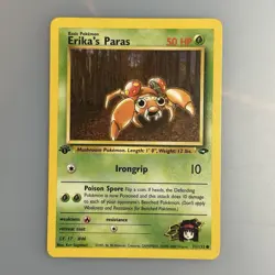 ERIKA’S PARAS 1st Edition Gym Challenge 71/132 Common Pokemon Card - NM - Image 1