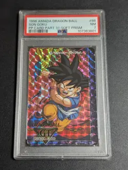 Dragon Ball GT Amada PP Card No 86 PSA 7 Wow Lets Go Sticker Type Used - Image 1
