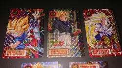 Dragon Ball GT Carddass Prism Card Set of 5 Goku Pan Trunks Gohan Used - Image 2